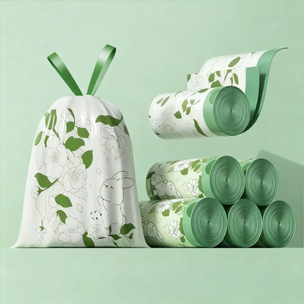 Green rabbit garbage bag